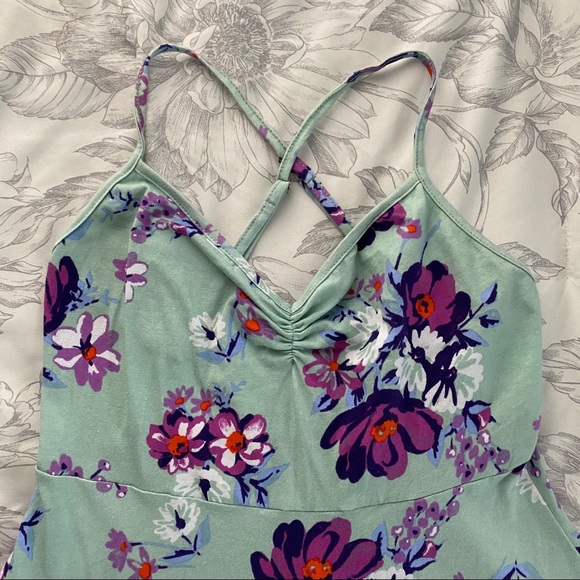 Teal floral babydoll dress - Picture 3 of 6